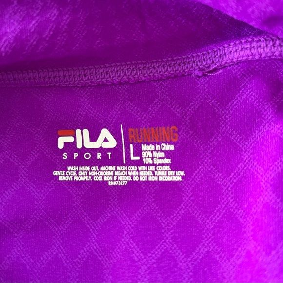 Fila Hoodie Sport Running Sweatshirt Athletic Sporty Purple Large - Picture 10 of 14